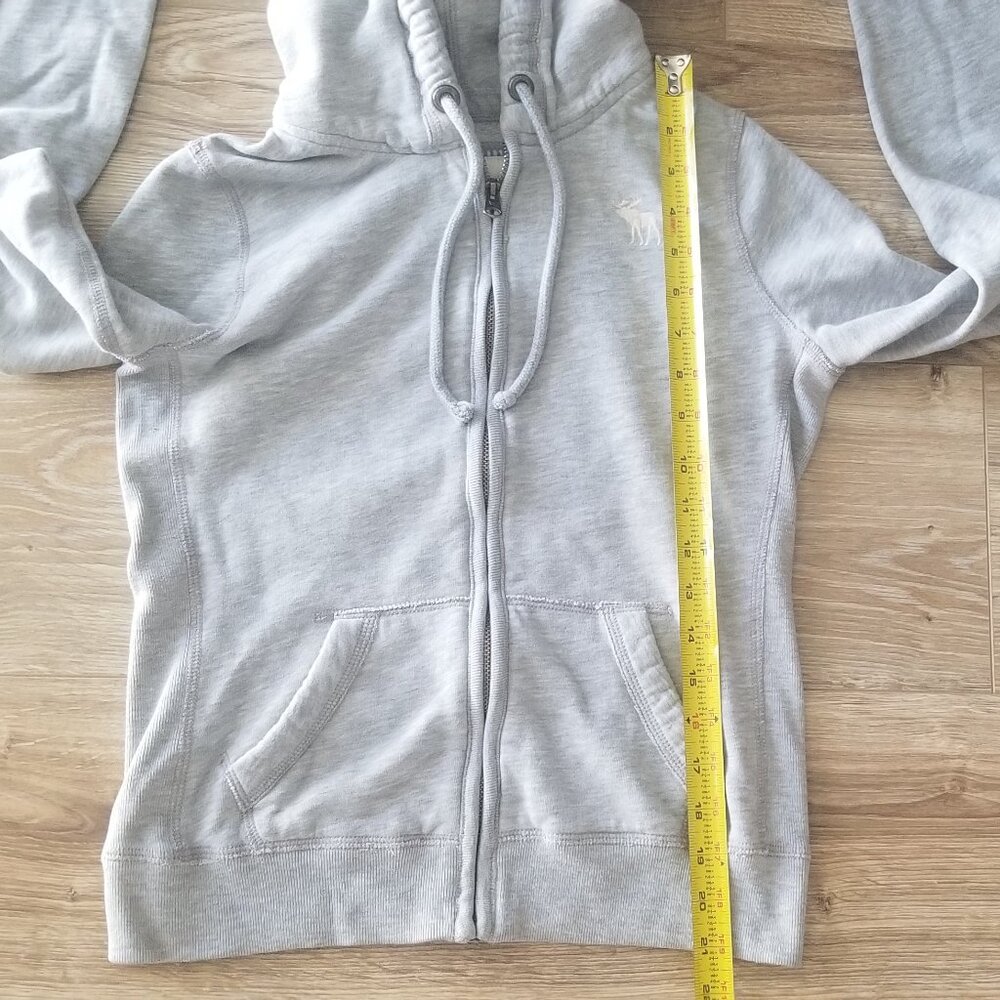 ABERCROMBIE HEATHER GRAY ZIP HOODIE SWEATSHIRT SIZE M - Picture 6 of 7